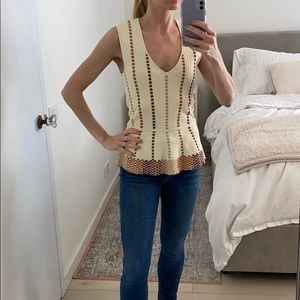 BCBG peplum sleeveless top